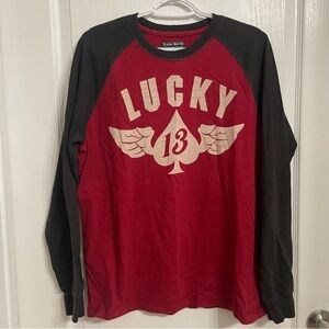 Lucky Brand Vintage Inspired LUCKY 13 Raglan Long Sleeve Shirt Men’s Size Medium